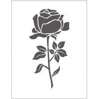 Prægeskabelon, rose, str. 11x14 cm, tykkelse 2 mm, 1stk./ 1 stk.