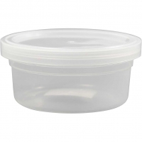 Plastbøtte med låg, H: 38 mm, diam. 84 mm, 125 ml, 20stk./ 1 pk.