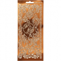 Stickers, ornamenter, ark 10x23 cm, guld, 1 ark