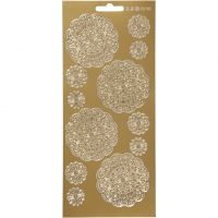 Stickers, blomster, 10x23 cm, guld, 1 ark