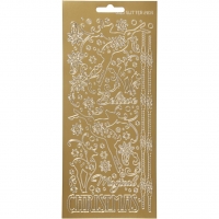 Stickers, rensdyr, ark 10x23 cm, guld, 1 ark