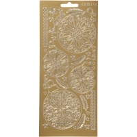 Stickers, julekugler, ark 10x23 cm, guld, 1 ark