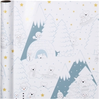 Gavepapir, polar jul, B: 70 cm, 80 g, 4 m/ 1 rl.
