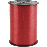 Gavebånd, B: 10 mm, blank, rød, 250m/ 1 rl.