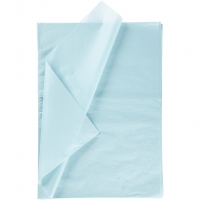 Silkepapir, ark 50x70 cm, 17 g, lyseblå, 25 ark/ 1 pk.