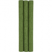 Crepepapir, 25x60 cm, Stræk/crepe: 180%, 105 g, løvgrøn, 3ark/ 1 pk.