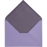 Kuvert, kuvert str. 11,5x16 cm, 100 g, mørk lilla/lilla, 10stk./ 1 pk.