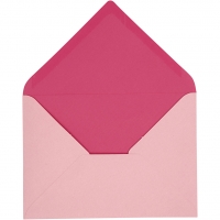 Kuvert, kuvert str. 11,5x16 cm, 100 g, rosa/pink, 10stk./ 1 pk.