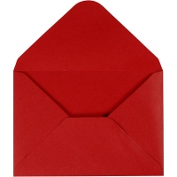 Kuvert, kuvert str. 11,5x16 cm, 110 , rød, 10stk./ 1 pk.