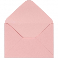 Kuvert, kuvert str. 11,5x16 cm, 110 , lyserød, 10stk./ 1 pk.