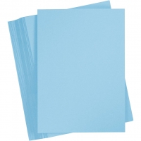 Karton, A4, ark 210x297 mm, 180 g, lys blå, 100ark/ 1 pk.