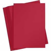 Karton, A6, ark 105x148 mm, 180 g, julerød, 100 ark/ 1 pk.