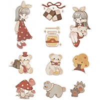 Washi stickers, bamser, str. 25-70 mm, 30 stk./ 1 pk.