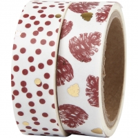 Masking Tape, kogler og prikker - folie, B: 15 mm, 2x4m/ 1 pk.