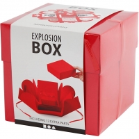 Explosion box, str. 7x7x7,5+12x12x12 cm, rød, 1stk./ 1 stk.