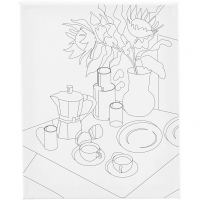 Malerlærred med print, Morgenbord, D: 1,6 cm, str. 24x30 cm, 360 g, 1stk./ 1 stk.