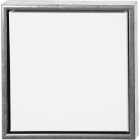 Canvas med ramme, D: 3 cm, str. 34x34 cm, 360 g, antik sølv, hvid, 1 stk.