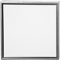 Canvas med ramme, D: 3 cm, str. 44x44 cm, 360 g, antik sølv, hvid, 1 stk.