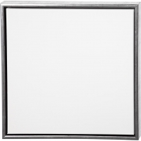 Canvas med ramme, D: 3 cm, str. 54x54 cm, 360 g, antik sølv, hvid, 1 stk.