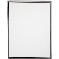 Canvas med ramme, D: 3 cm, str. 64x84 cm, 360 g, antik sølv, hvid, 1 stk.