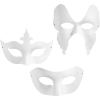 Masker, H: 10-20 cm, B: 18-20 cm, hvid, 3x4stk./ 1 pk.