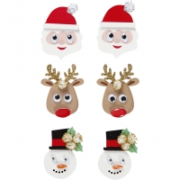 3D Stickers, julefigurer, H: 40-45 mm, B: 26-35 mm, tykkelse 10 mm, 6 stk./ 1 pk.
