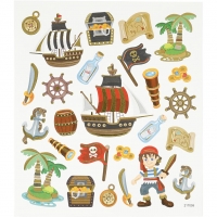 Stickers, pirater, 15x16,5 cm, 1 ark