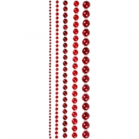 Halv-perler, str. 2-8 mm, rød, 140stk./ 1 pk.