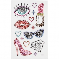 Diamond stickers, klar til fest, 10x16 cm, 1 ark