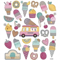 Stickers, is, ark 15x16,5 cm, ca. 28 stk., 1 ark