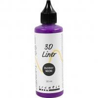 3D Liner, blank, halvd&aelig;kkende, neon lilla, 90 ml/ 1 fl.