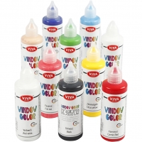 Viva Decor Window Color, ass. farver, 10x90ml/ 1 pk.