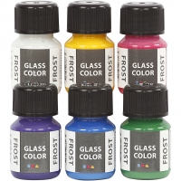 Glass Color Frost, ass. farver, 6x30ml/ 1 pk.