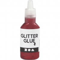 Glitterlim, rød, 25ml/ 1 fl.