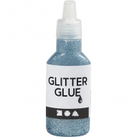 Glitterlim, lyseblå, 25ml/ 1 fl.