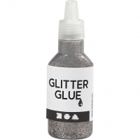 Glitterlim, sølv, 25ml/ 1 fl.