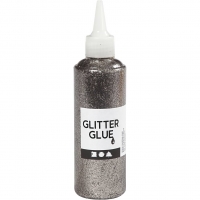 Glitterlim, sølv, 118ml/ 1 fl.