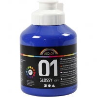 Akrylmaling Blank, blå, 500ml/ 1 fl.