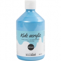 Akrylmaling Metallic, metallic, lyseblå, 500ml/ 1 fl.