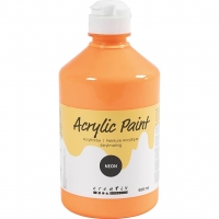 Akrylmaling Neon, neon orange, 500 ml/ 1 fl.