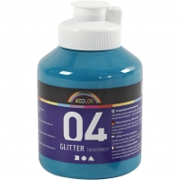 Akrylmaling Glitter, turkis, 500ml/ 1 fl.