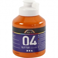 Akrylmaling Glitter, orange, 500ml/ 1 fl.