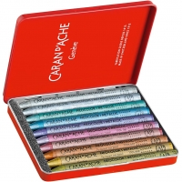 CARAN D’ACHE Neocolor I, L: 10 cm, tykkelse 8 mm, metallicfarver, 10stk./ 1 pk.