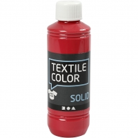 Textile Solid, dækkende, rød, 250ml/ 1 fl.