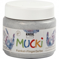 Mucki Fingermaling, metal sølv, 150 ml/ 1 ds.