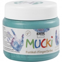 Mucki Fingermaling, metal grøn, 150ml/ 1 ds.