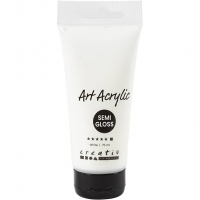 Art Akrylmaling, halvblank, dækkende, hvid, 75 ml/ 1 fl.