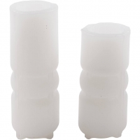 Silikoneform, Rillet cylinder med bue, H: 11+14 cm, diam. 4+4 cm, 2stk./ 1 pk.