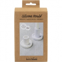 Silikoneform, Lysestage, H: 6,5+7,5 cm, diam. 7,3 cm, 2 stk./ 1 pk.