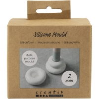 Silikoneform, Donutformede lysestager, H: 2+3,8 cm, diam. 6+6,2 cm, mat transparent, 1 stk./ 1 pk.